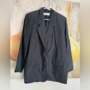 Vintage silk blazer with shoulder pads M